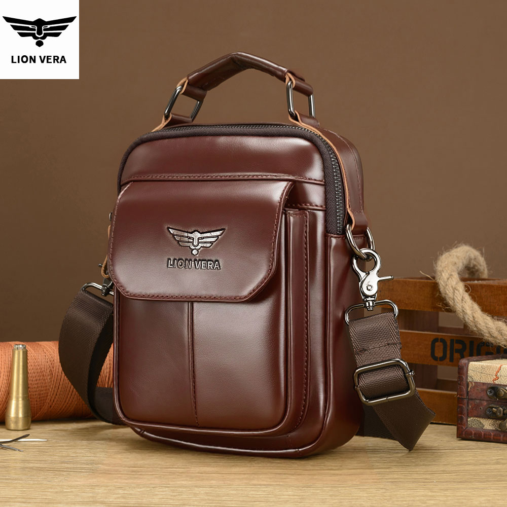 LION VERA Men's Genuine Leathe - Tablet Accessories Bag recension och pris