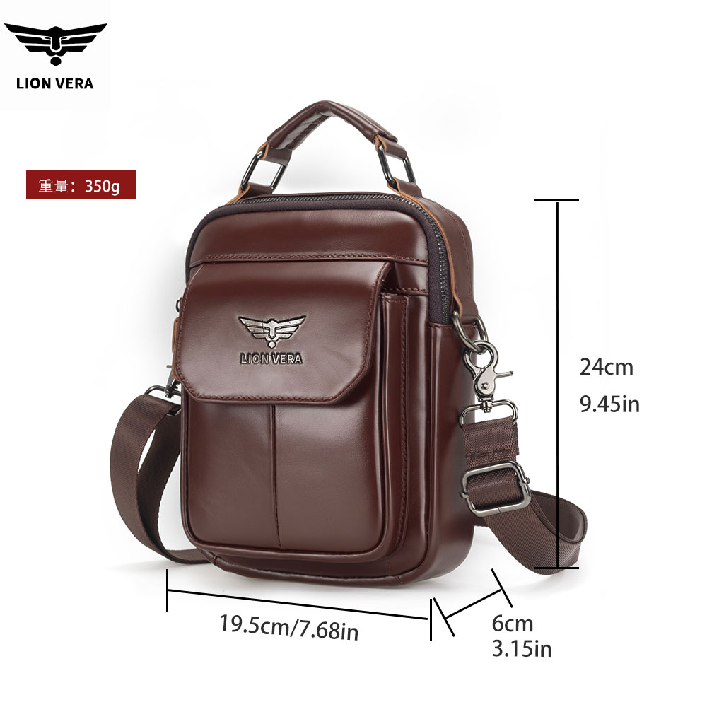 LION VERA Men's Genuine Leathe - Tablet Accessories Bag recension och pris