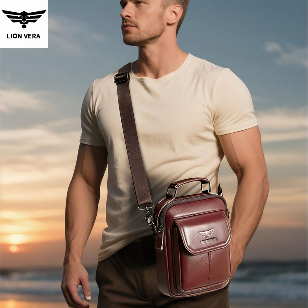LION VERA Men's Genuine Leathe - Tablet Accessories Bag recension och pris