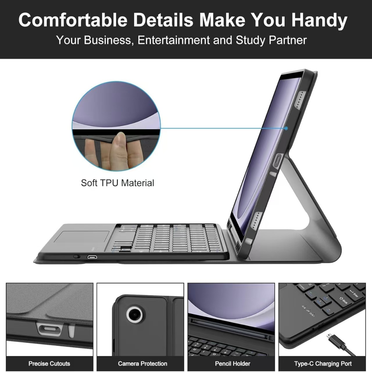 Case for Samsung Galaxy Tab A9 - Samsung Tablet Keyboard Accessories recension och pris