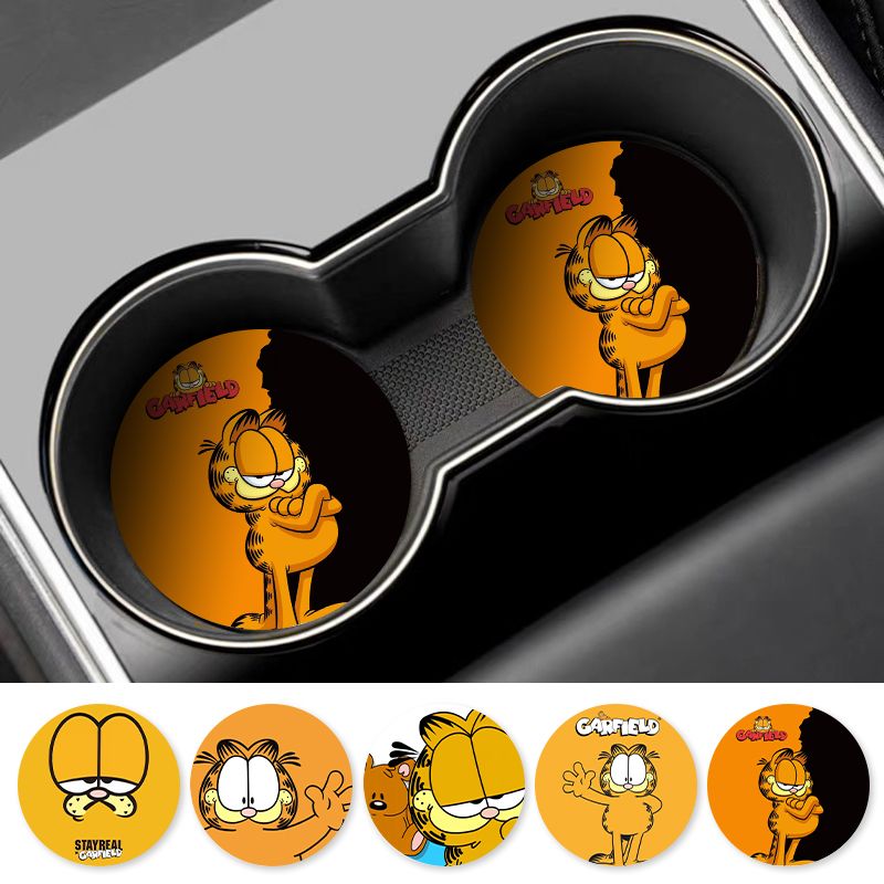 Cartoon Garfield Car Cup Coast - Tablet Accessories For Car recension och pris